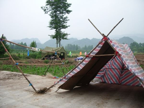 Country side is dotted with tents built by the villagers as the fear of after shock persist
