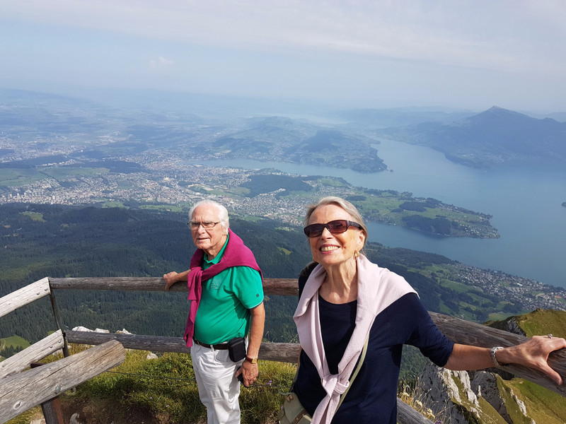 on top of Mount Pilatus - Manuel and my mum