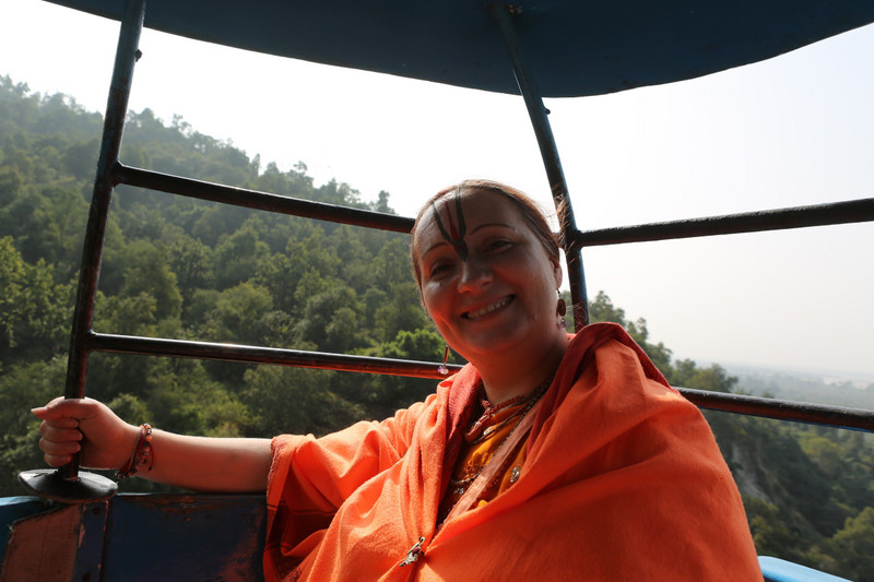 with Swamini Godavari in the Gondola