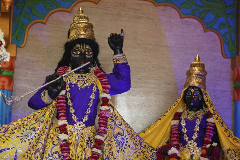 Krishna and Yamuna in the Shree Ghiridar Dham Temple 
