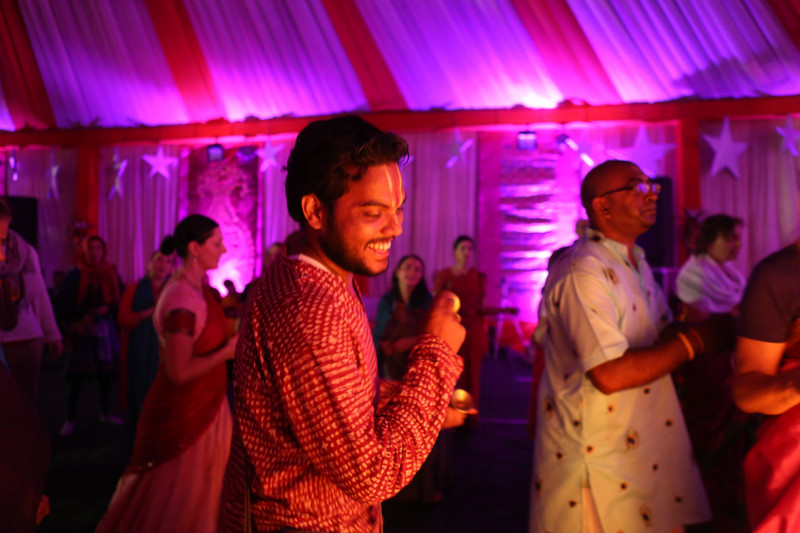 dancing around the lamp during Karthik Night