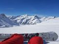 Snowboard, sun, mountains, no-one around - bliss!
