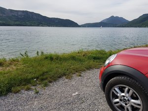 our little car at Lake Annecy