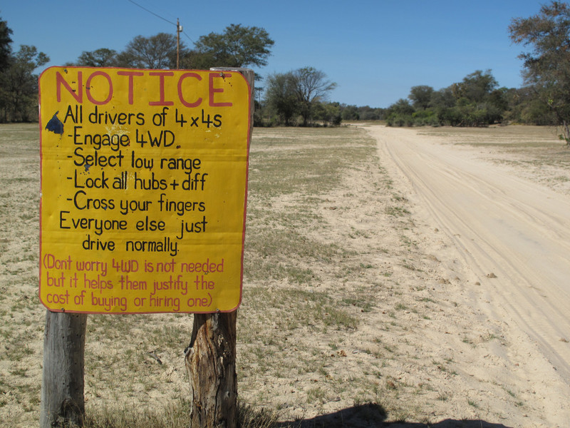 best sign we have ever seen, Ngepi Camp, Namibia