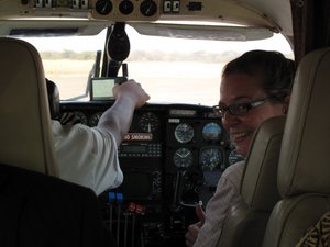 co-pilot Nina in Zambia