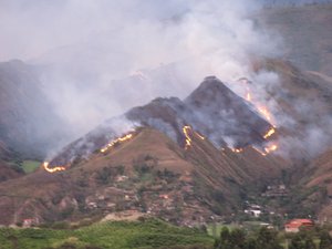 burning mountains in Vilcabamba, Ecuador