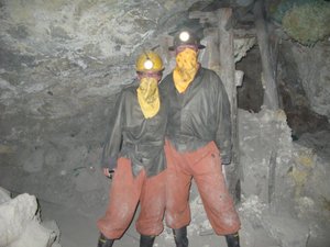 visiting the mines in Potosi, Bolivia