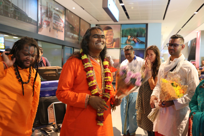 Paramahamsa Vishwananda has just arrived at Durban airport