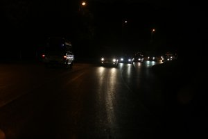 car procession through Jozi in a thunderstorm
