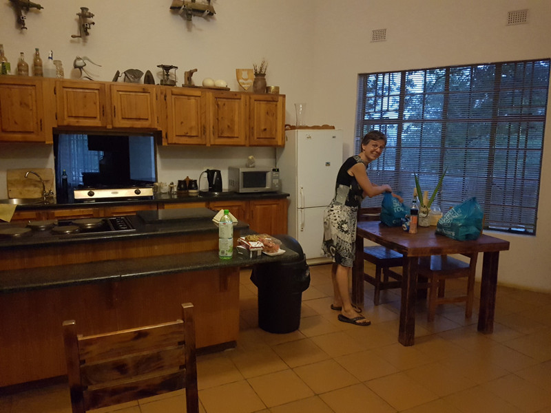 inside our awful homestay - the sticky and dirty but huge kitchen