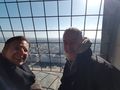 us on top of the Palace of Culture and Science Warsaw