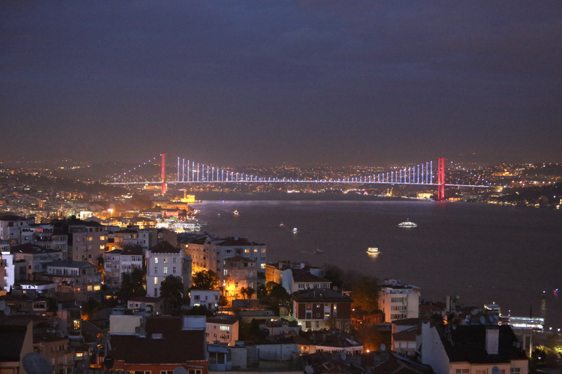 view from the 5. Kat rooftop in Cihangir over the Bosporus