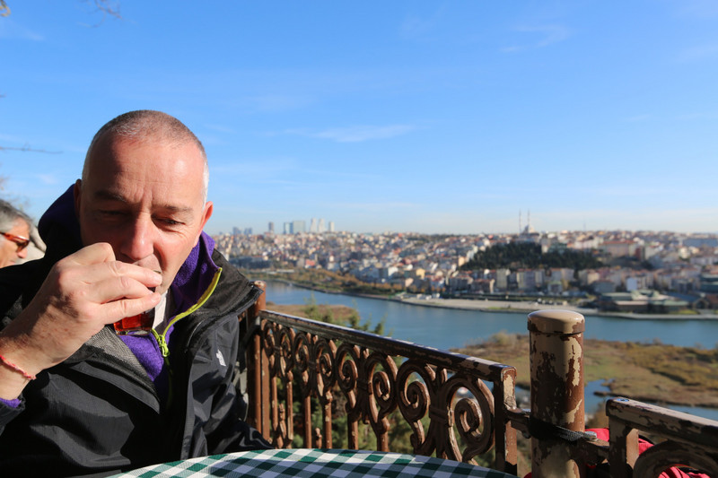 Markus enjoying a turkish tea in Eyüp