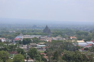view from Ratu Boko to Prambanan