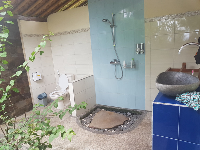 our open air bathroom at the Frangipani Inn