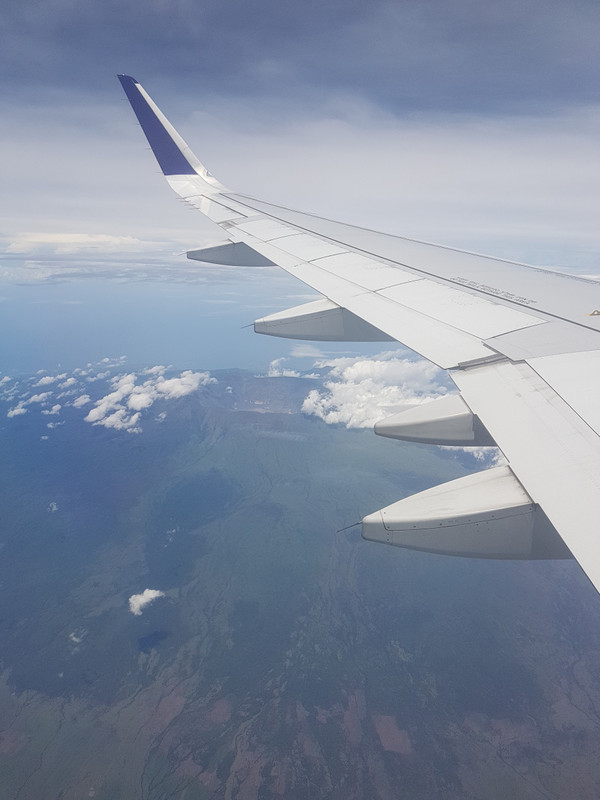 view of Mount Rinjani by flying over Lombok