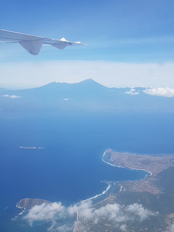 coming from Flores, we could observe Mount Rinjani on Lombok on a clear day coming closer and closer