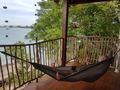 chilling in our hammock at Hula Hoop on Gili Gede