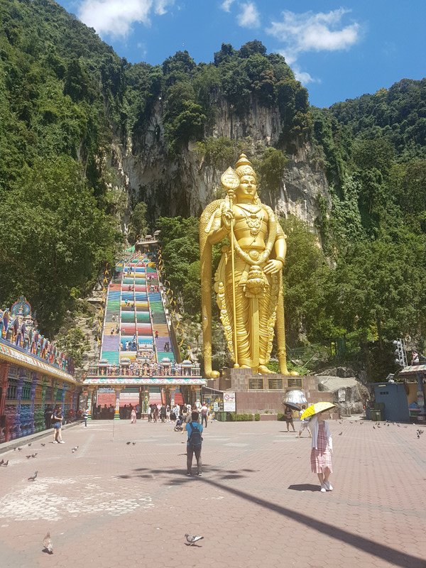 Lord Murugan in front of the Batu Caves