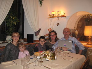 Barbara, Elena, Marco and Alberto joining us for dinner in the Hotel Al Forte