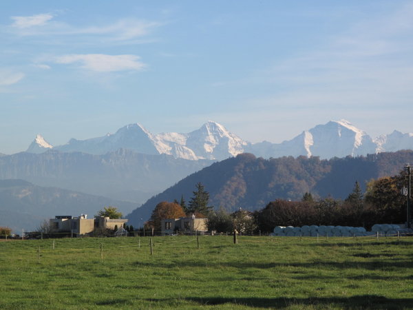 View from behind our house to Eiger, Mönch and Jungfrau
