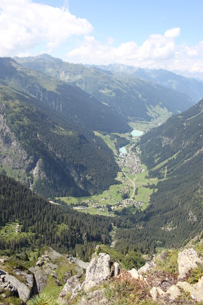 view from Breitspitz to the valley of Montafon