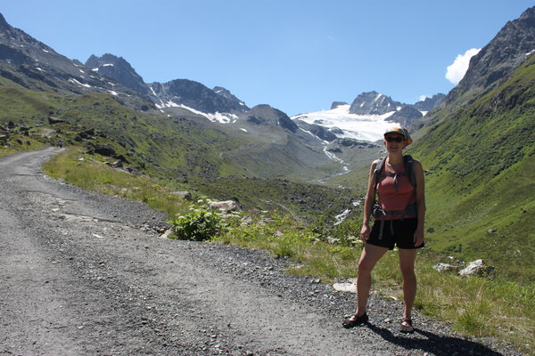 hiking through the Jamtal to the glacier