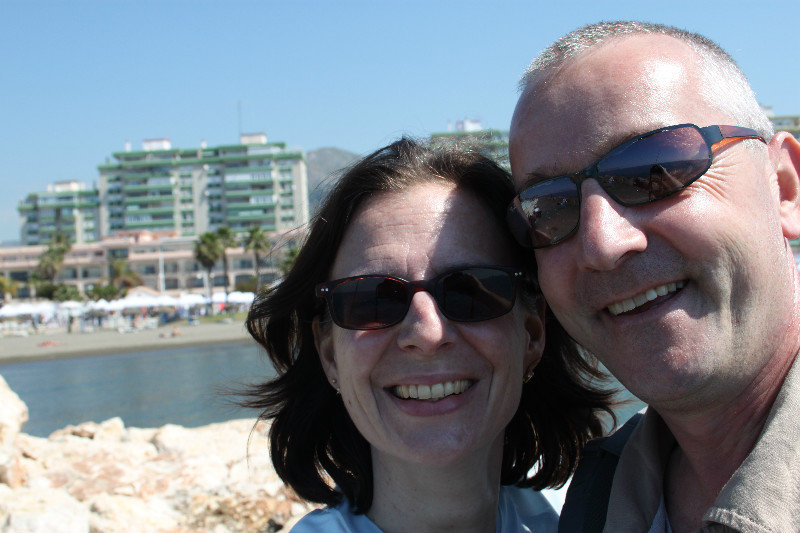 us on the beach in Malaga