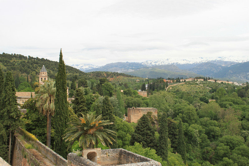 view from the Alhambra to the Sierra Nevada