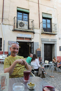 Markus enjoying a tinto de verano after visiting the Alhambra