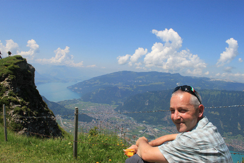 Markus enjoying the views over Interlaken and Lake Thun