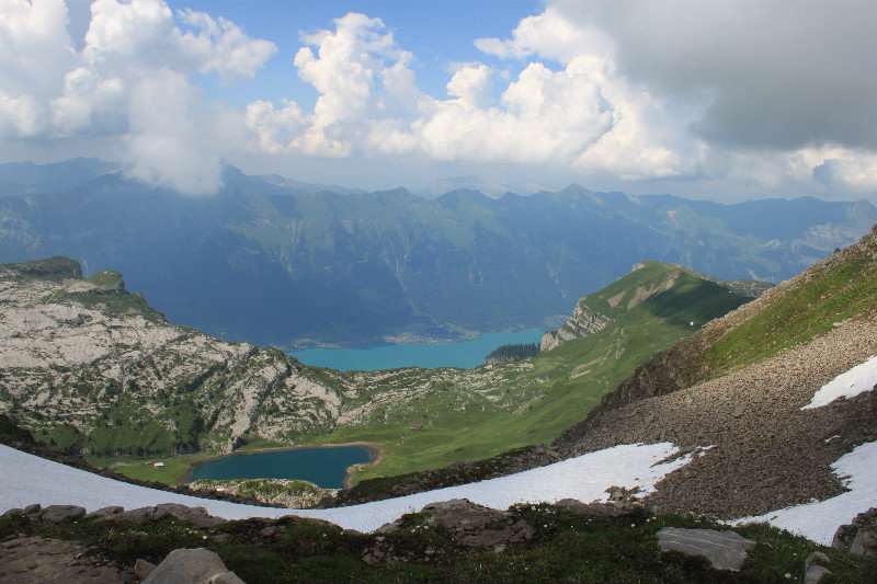 far below: Lake Brienz