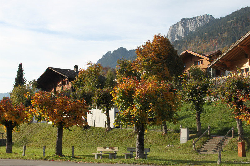 Erlenbach in the Simmenthal valley on a wonderful autumn day