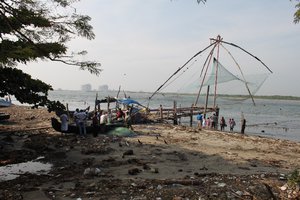 fishing nets with lots of rubbish around