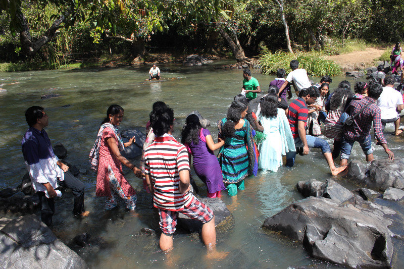 locals trying to cross the river