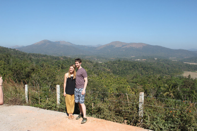 Laura and Adam in front of the Brahmagiri