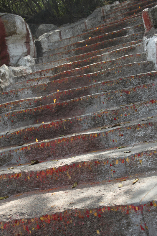fire on the 1000 steps up to Chamundi Hill