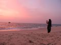 my friend Soumya taking in the sunset @Thumpoly Beach