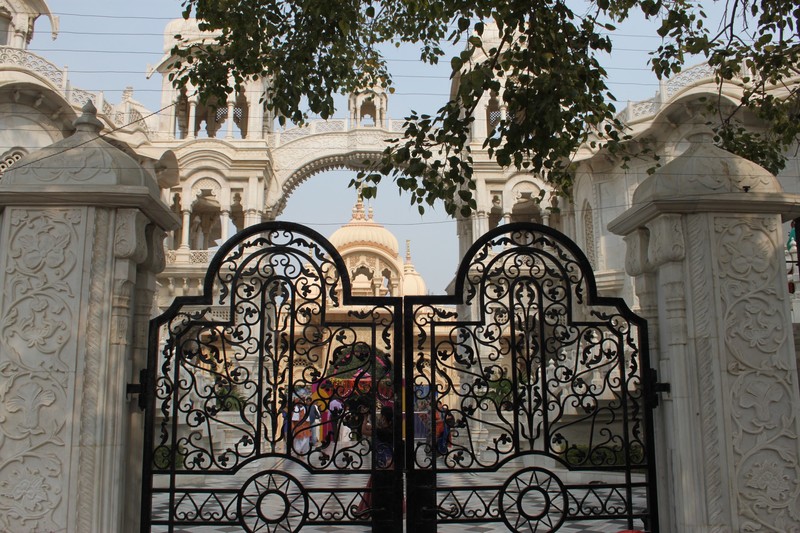 entrance to the Iskcon Temple in Vrindavan