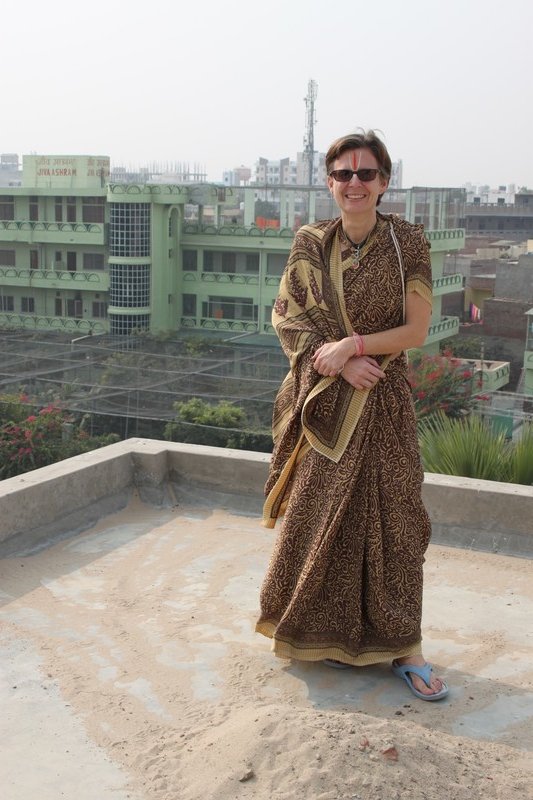 on the rooftop of the new ashram