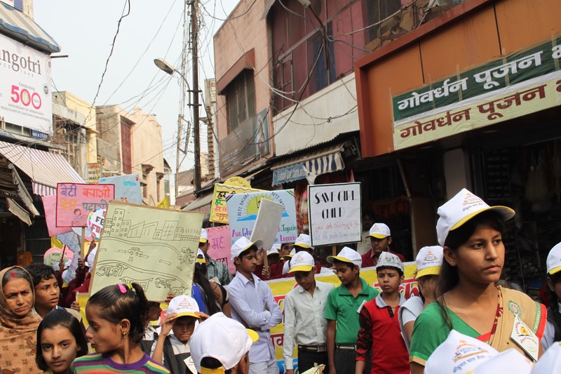 demonstration of school kids