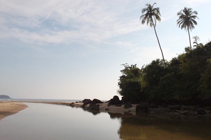 lagoon on north shore of Agonda Beach