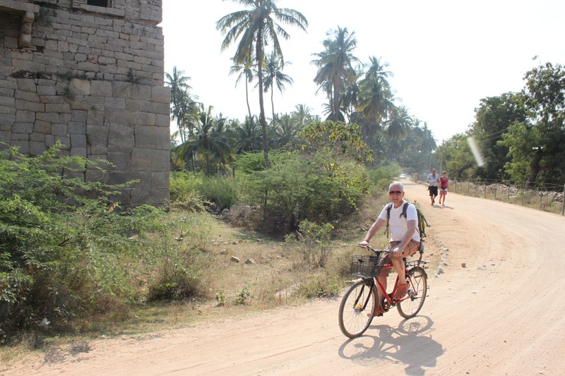 by bicycle around the ruins of Hampi