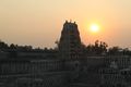 sunset view from a rooftop in Hampi Bazaar