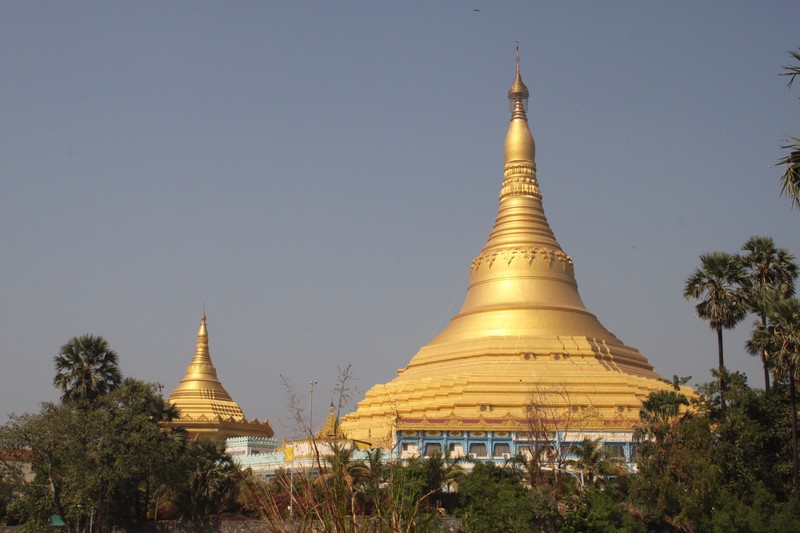 the roof of the Global Pagoda was shining in the sun
