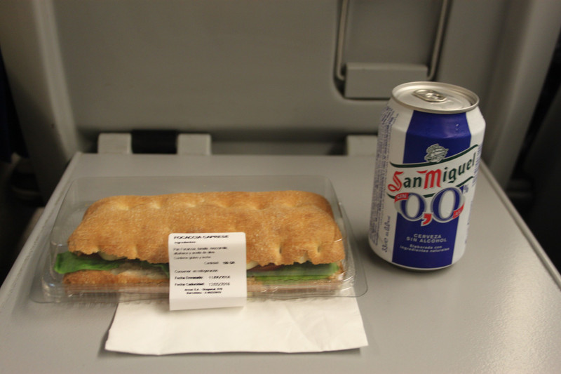 lunch on the Talgo train from Barcelona to Valencia