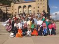 Sri Swami Vishwananda and some devotees (including us) visiting the Basilica de Montserrat