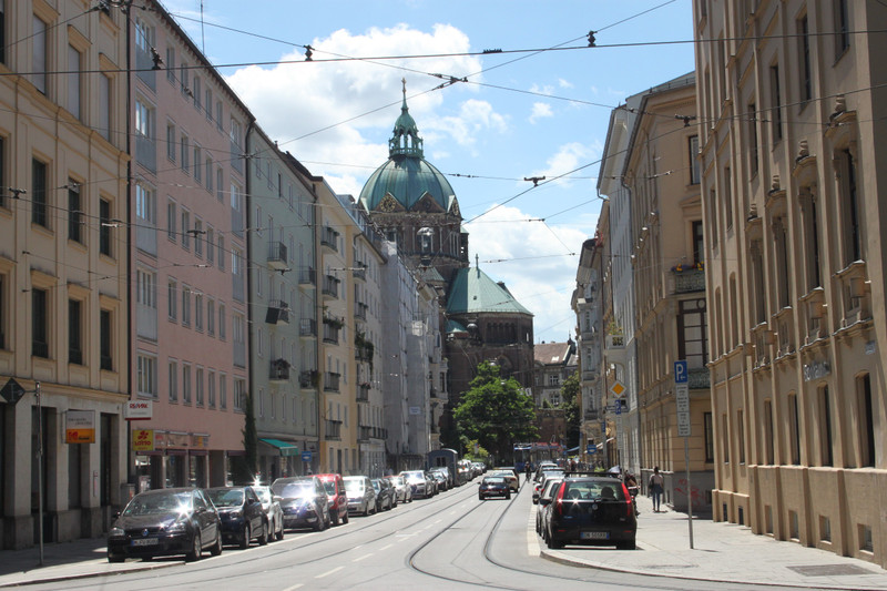 typical street in downtown Munich