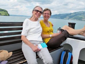 with my mum on Lake Thun