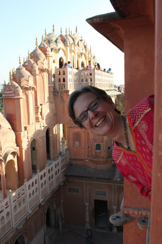 in the Hawa Mahal (Palace of the winds)